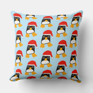 Coussin Manchot Mignon Avec Chapeau De Noël