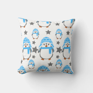 Coussin Manchots et étoiles amusants pour Noël 2023