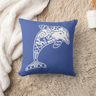 Coussin Mandala animal marin dauphin