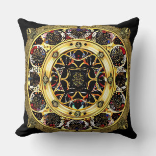 Coussin Mandala aux détails complexes avec des couleurs vi