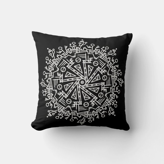 Coussin Mandala blanc (Recto)