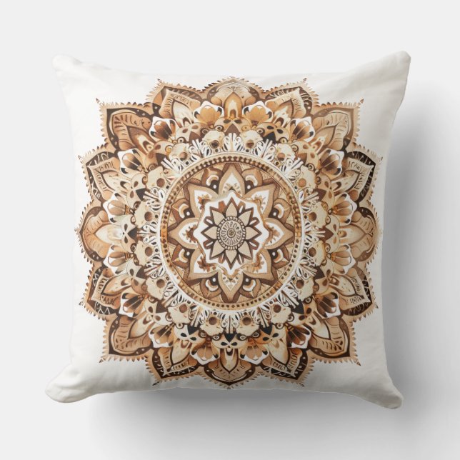Coussin 🕉️ Mandala Bohème Chic (Recto)