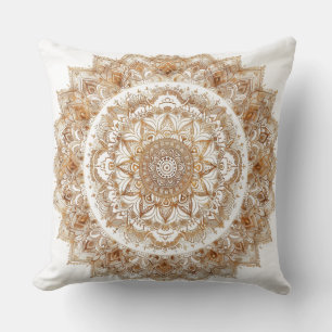 Coussin Mandala boho chic doré pour déco zen ✨