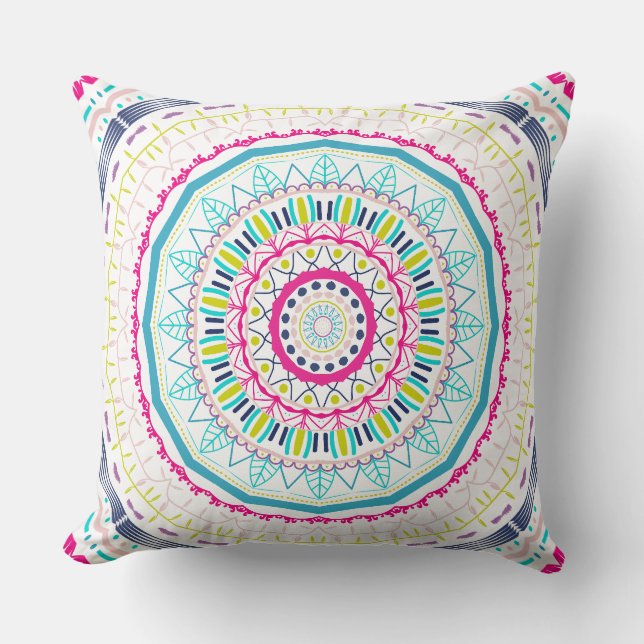 Coussin mandala coloré (Recto)