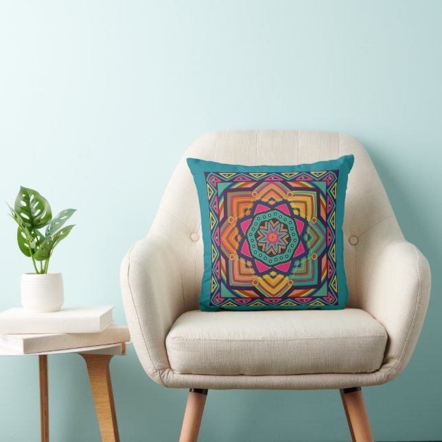 Coussin Mandala coloré (Chaise)