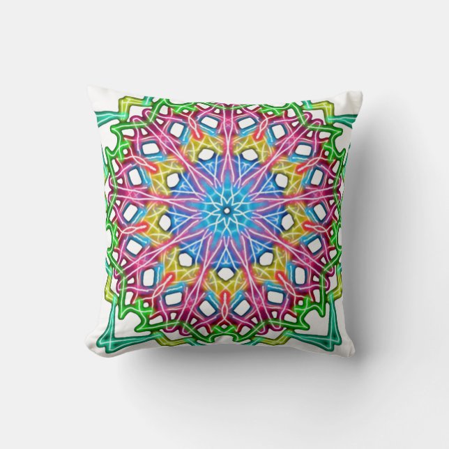 Coussin Mandala coloré Abstrait (Recto)
