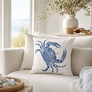 Coussin Mandala crabe bleu côtier Naudtique