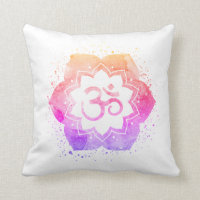 Mandala de fleur d'Ombre Lotus de symbole d'OM AUM