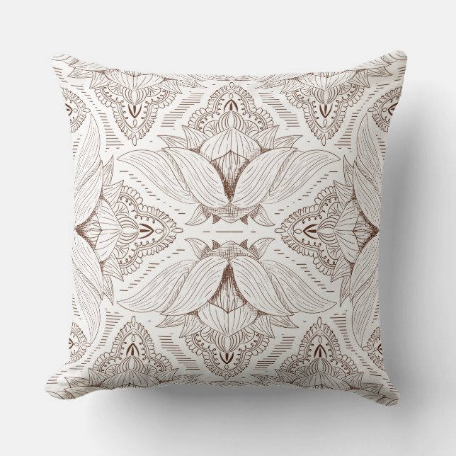 Coussin Mandala de fleurs 1 (Recto)