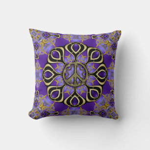 Coussin Mandala de paix super violette