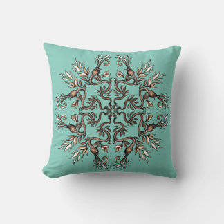 Coussin Mandala des serpents Art Nouveau - Teal Acaddemia