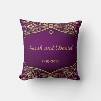 Coussin Mandala d'or sur Purple Ani L'Dodi My Beloved Thon