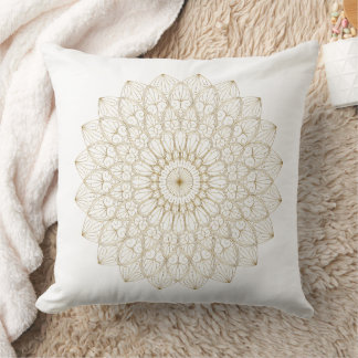 Coussin Mandala doré élégant – Grand circulaire numérique