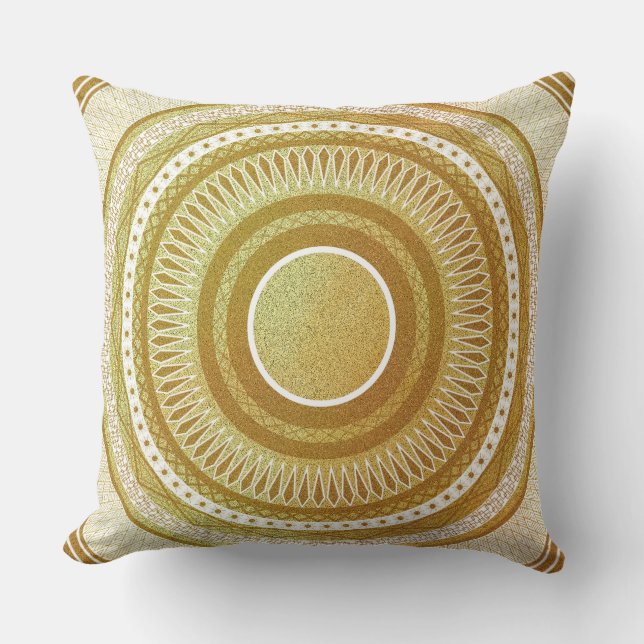 Coussin Mandala doré et paillettes (Recto)