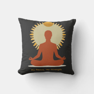 Coussin Mandala du Soleil Minimaliste Boho pour la Fête de