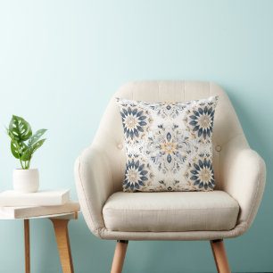 Coussin Mandala Élégant Or Marine