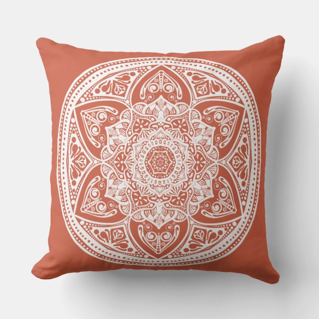 Coussin Mandala en terre cuite (Recto)
