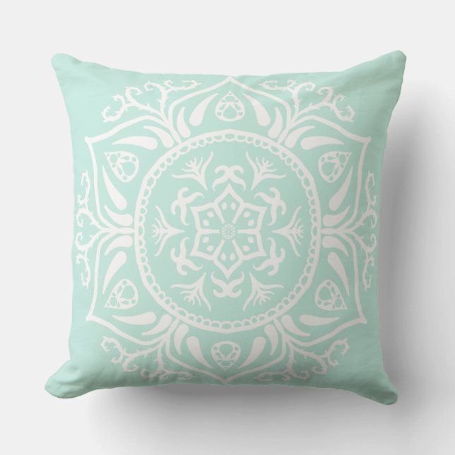Coussin Mandala en verre marin (Recto)
