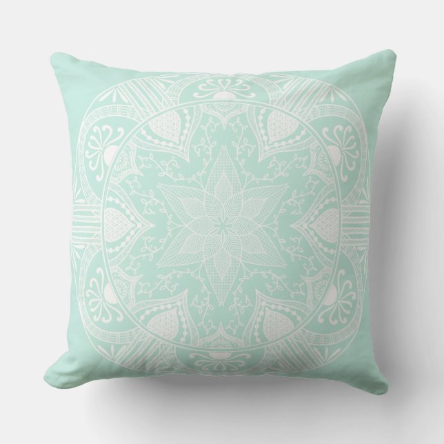 Coussin Mandala en verre marin (Recto)