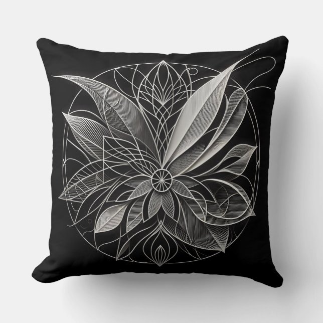 Coussin Mandala Floral Filigrane (Recto)