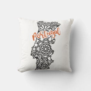 Coussin Mandala Floral Silhouette du Portugal