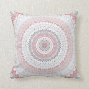 Coussin Mandala gris rose