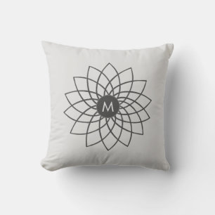 Coussin Mandala gris sur couleur soie