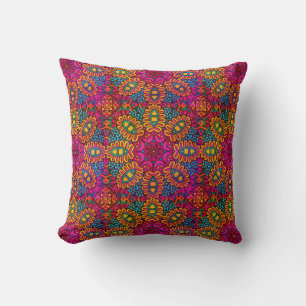 Coussin Mandala Lumineux Et Coloré