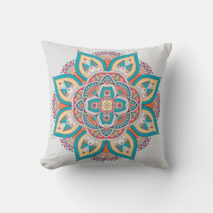 Coussin Mandala marocain motif ethnique coloré