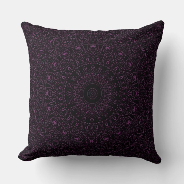 Coussin Mandala pourpre de Byzance à la symétrie complexe (Recto)