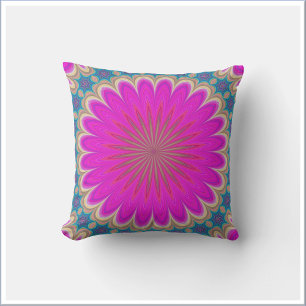 Coussin Mandala rose boho