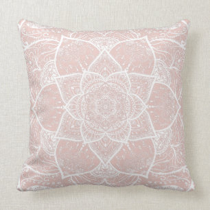 Coussin Mandala rose et blanc - Loergany à Mallow