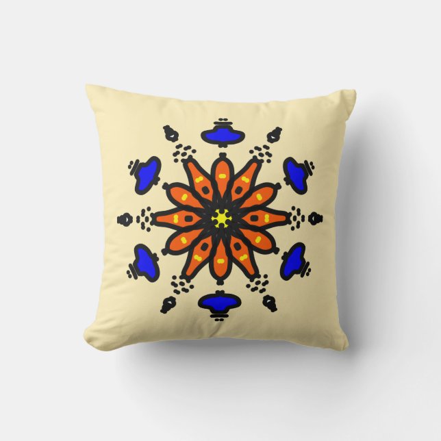 Coussin Mandala Soleil Gras (Recto)