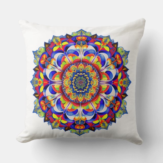 COUSSIN MANDALA SPIRITUEL MULTICOLORÉ (Recto)