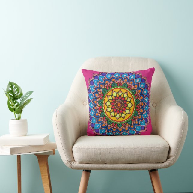 Coussin Mandala Vibrant (Chaise)