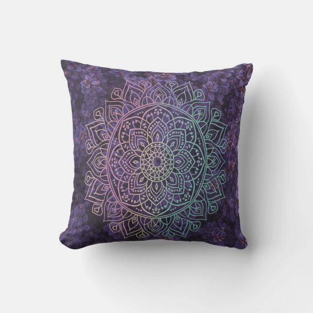 Coussin Mandala Violet (Recto)