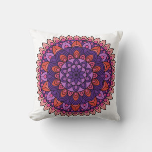 Coussin Mandala violet et rose