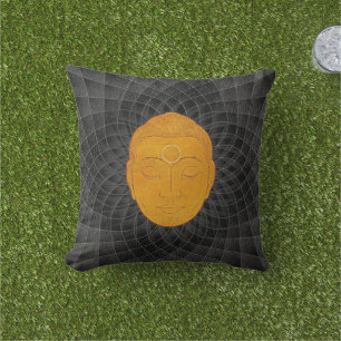 Coussin Mandala Zen Bouddha Doré