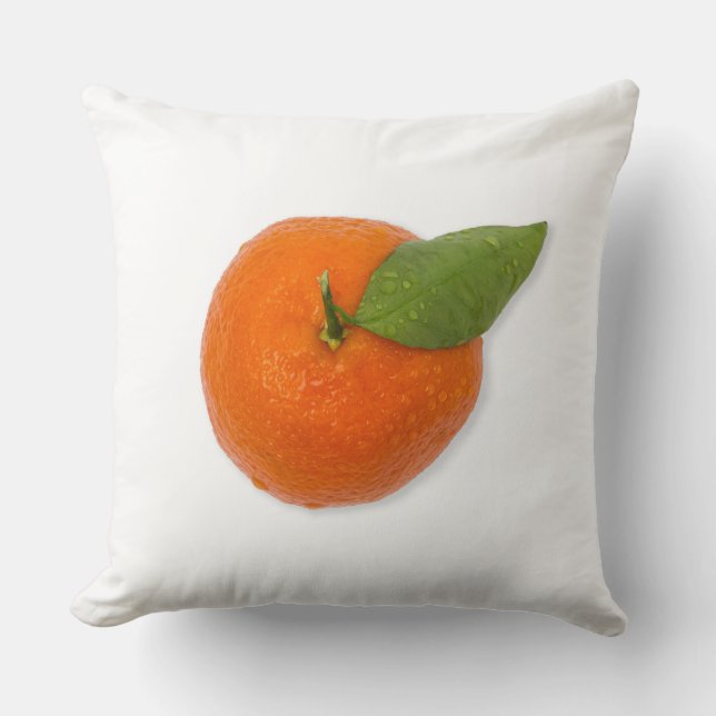 Coussin Mandarin avec feuille verte (Recto)