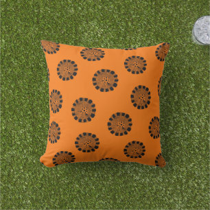 Coussin Mandarin Dreams Orange et Motif noir
