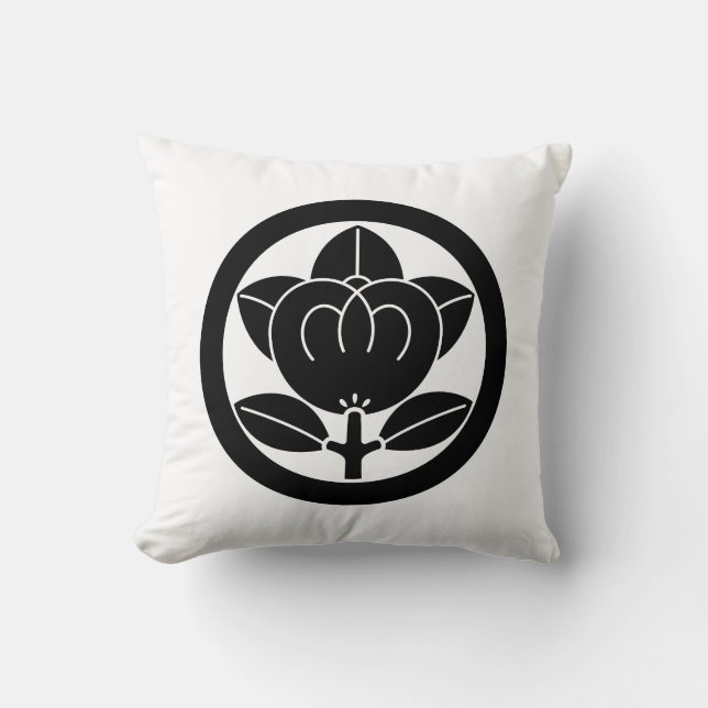 Coussin Mandarine dans un cercle (Recto)