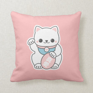 Coussin Maneki rose Neko