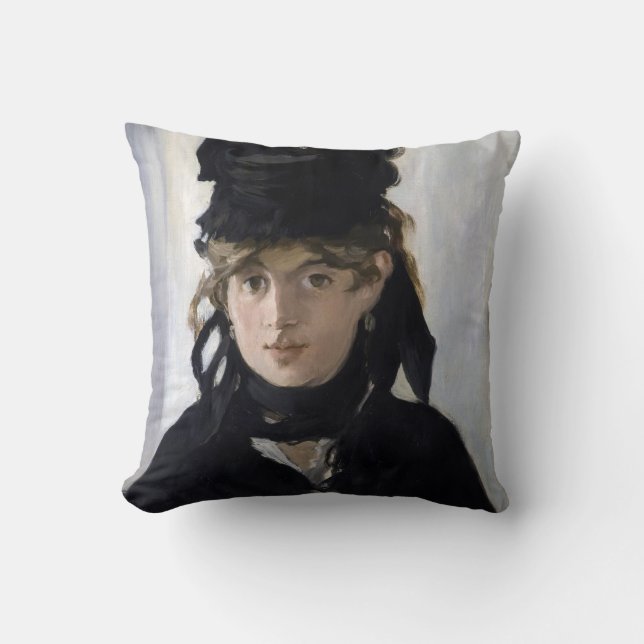 Coussin Manet - Berthe Morisot avec un bouquet de violette (Recto)