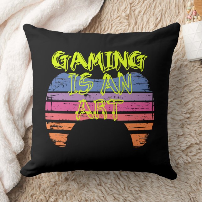 Coussin Manette de jeu Art Citation Rétro Coucher de solei (Couverture)