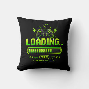 Coussin Manette de jeu en pixel art néon