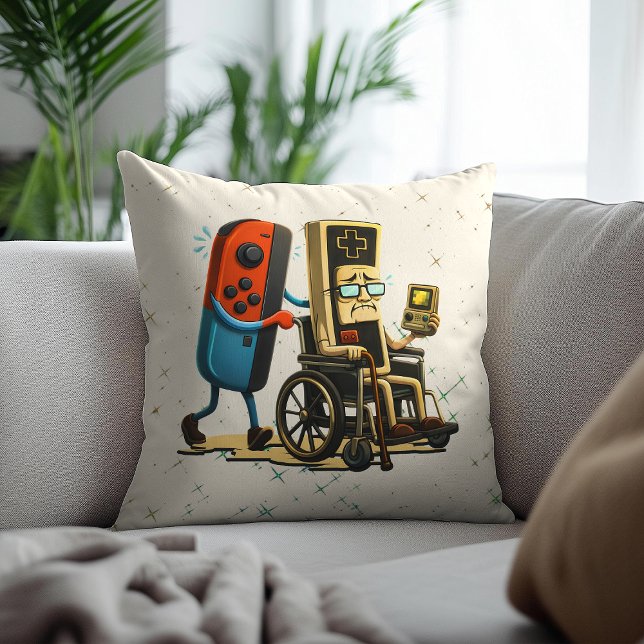 Coussin Manette de jeu rétro drôle pour les amateurs de je (Créateur téléchargé)