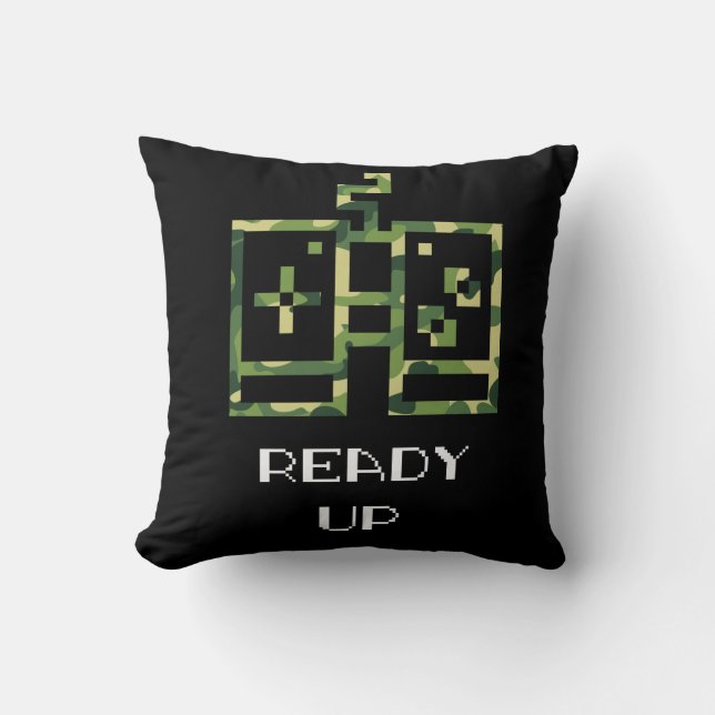 Coussin Manette de jeu vidéo camouflage prête pour le game (Recto)