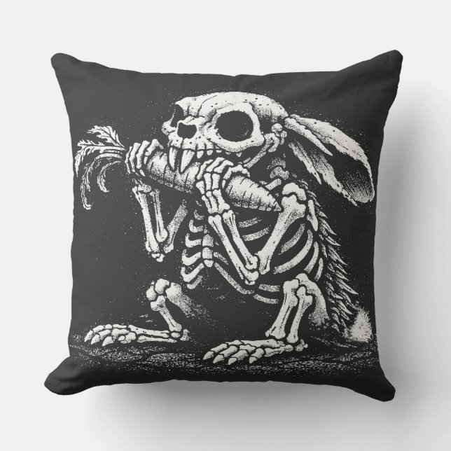 Coussin Manger des légumes – Lapin mort par BurnsInHell (Recto)