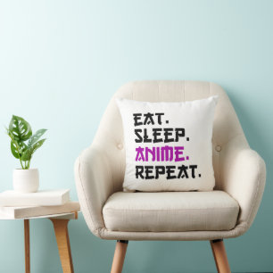 Coussin Manger Dormir Anime Répéter