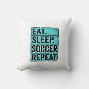 Coussin Manger Dormir Football Répéter Chemise Vintage Typ